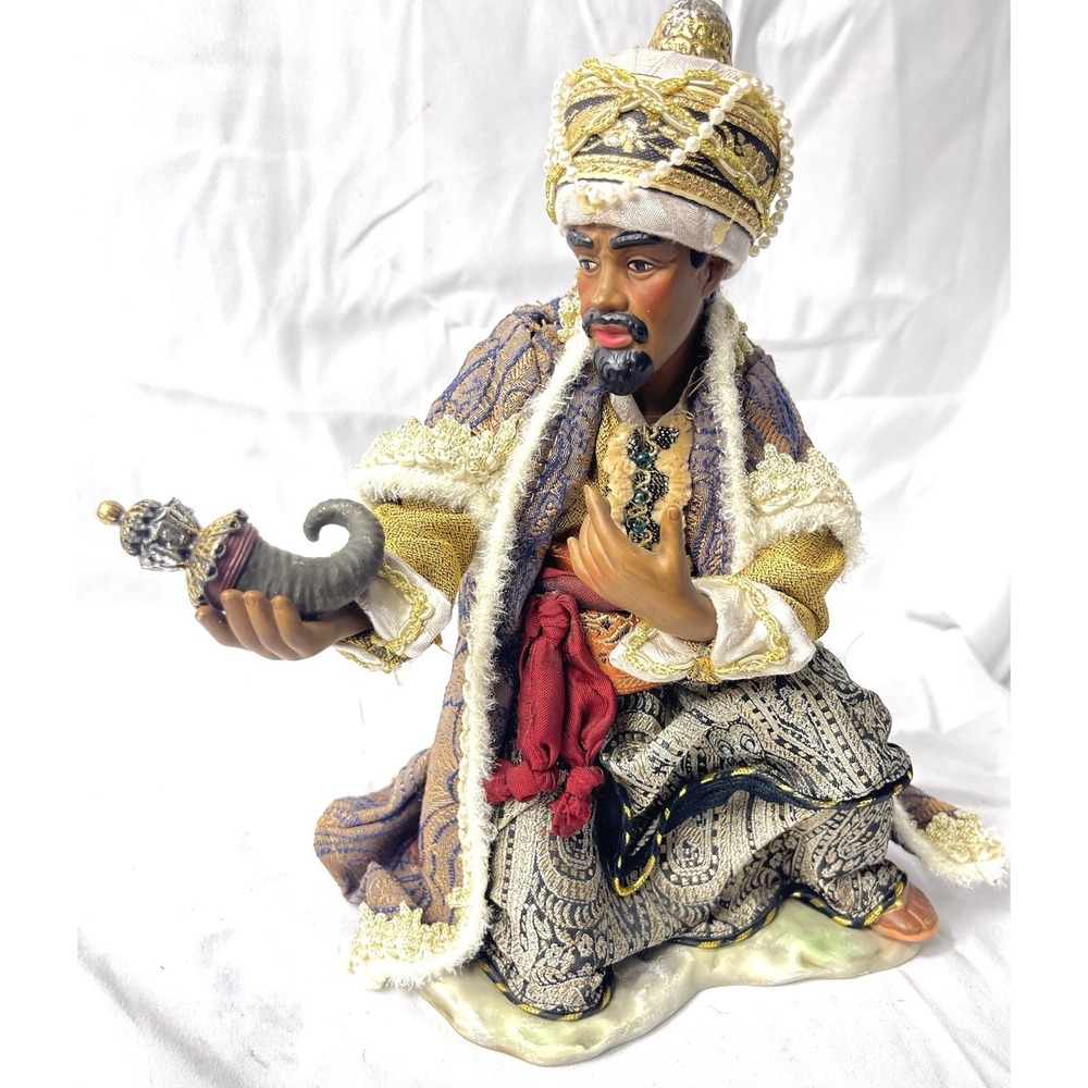 Members Mark 2005 Porcelain Fabric Nativity 10" Wise Man Replacement Magi Repair